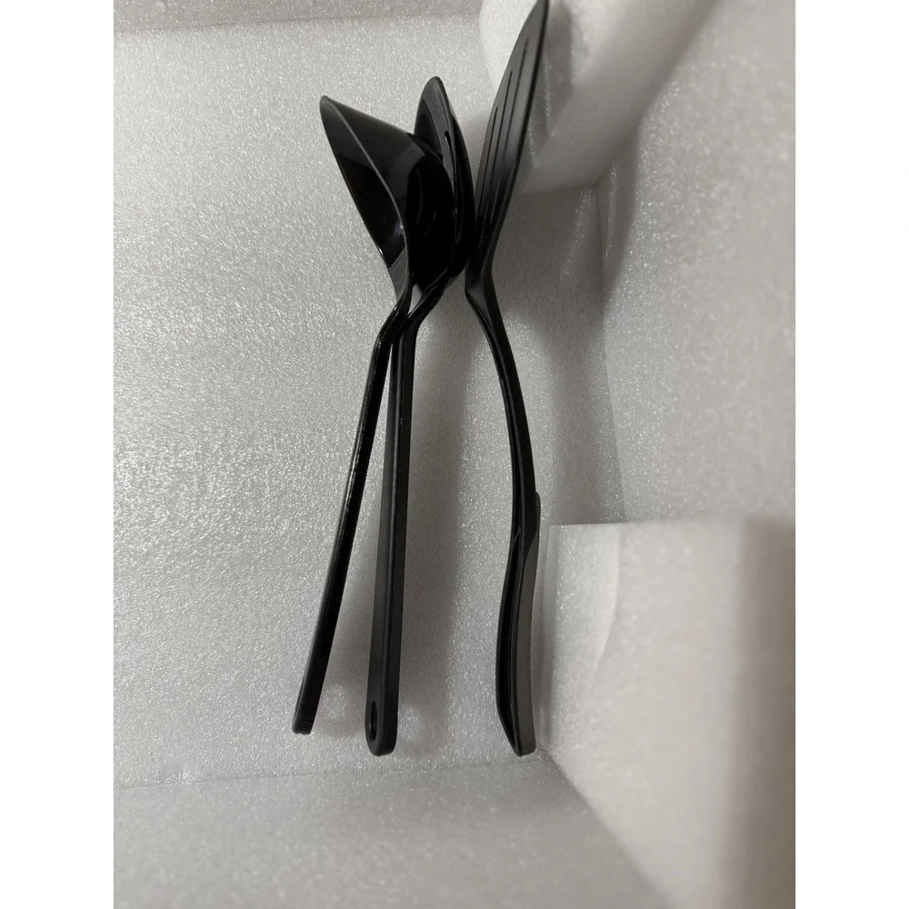 Taylor Made Product Black Slotted Spoon Set Made In USA Vintage